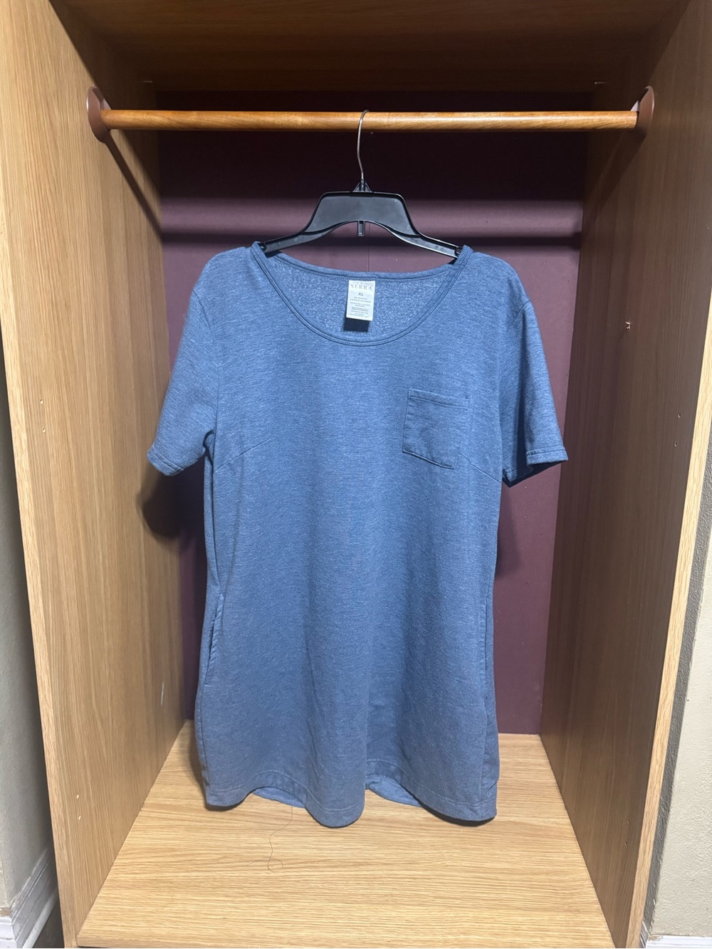 Serra Heather Blue T-Shirt Dress with Pockets Size XL